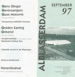 Alblaspop festival flyer September 13, 1997, Alblasserdam with Golden Earring